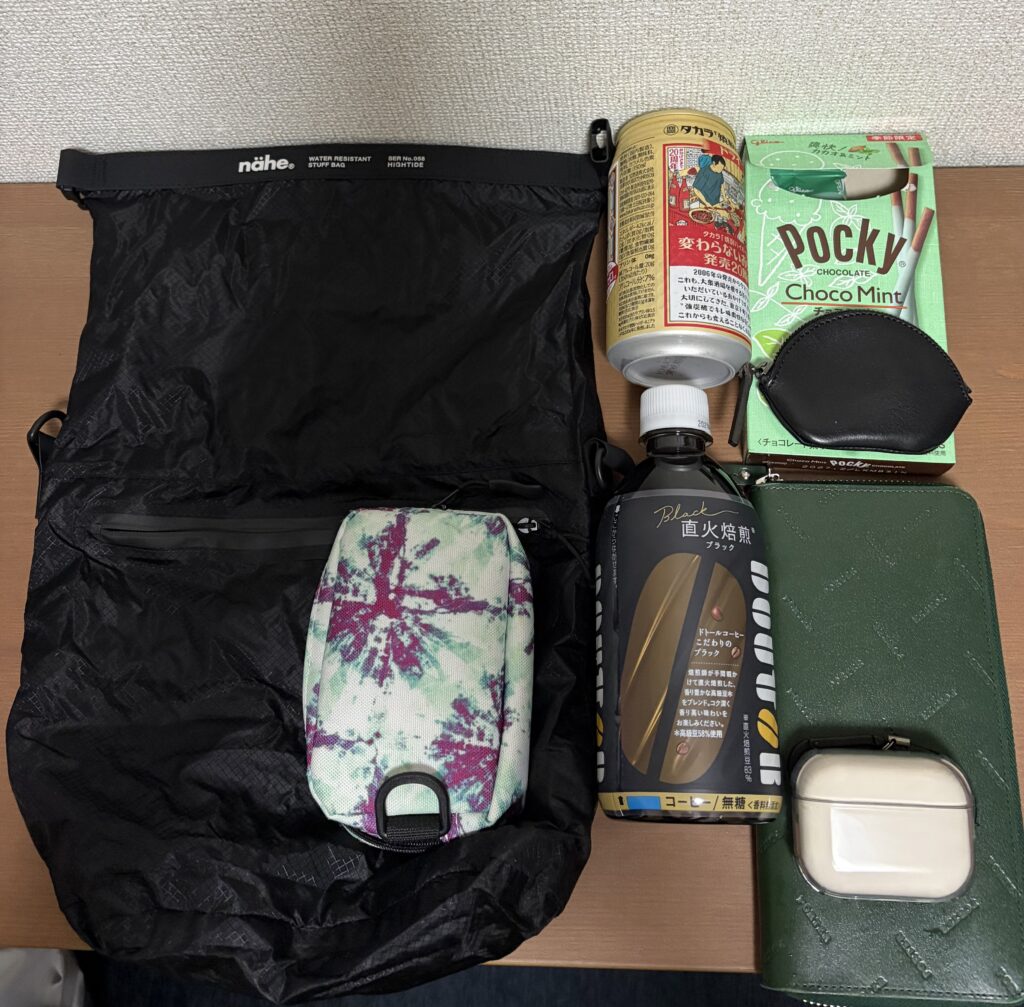 nahe　ドライバッグに入れてみたもの